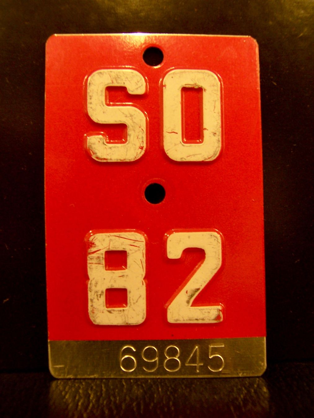 Schilder: SO 82 VELONUMMER - FAHRRADSCHILD – Gebraucht aus Kerzers von djstarsky73
