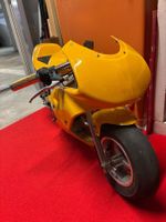 Pocket Bike gelb Motorrad gebraucht guter Zustand.