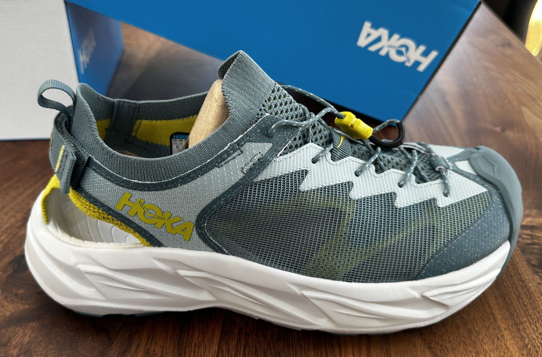 Hoka One One Herrenschuhe: Hoka Hoppara 2 Trekkingschuhe, Grau/Gelb, Grösse 44 2/3 UK10 – Neu und originalverpackt aus Steffisburg von Volker1