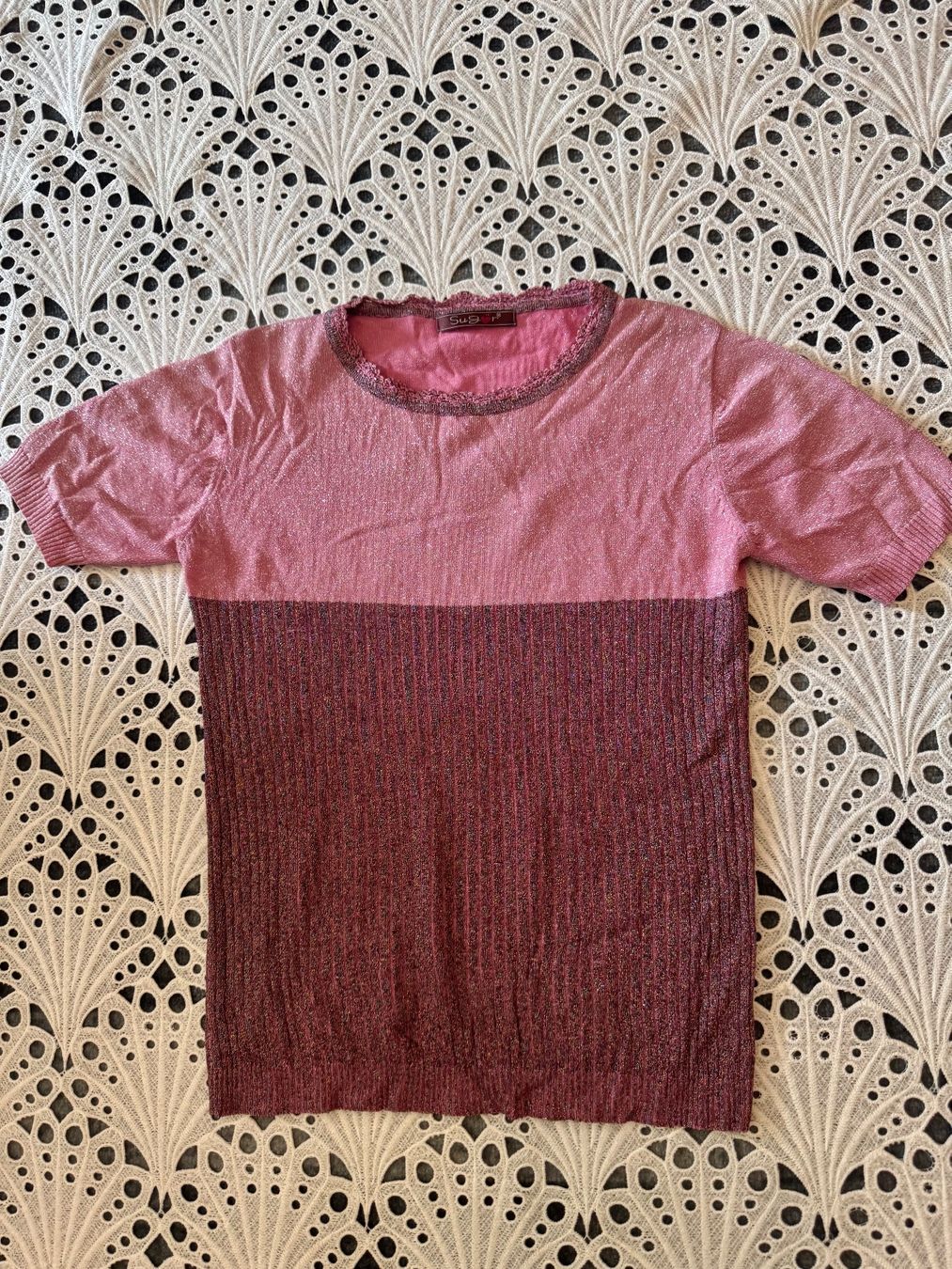 Pullover & Sweatshirts: Zweifarbiger Feinstrickpullover Altrosa Violett Gr M – Gebraucht aus Frenkendorf von Style365 6