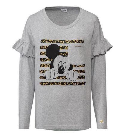 Mickey shirt / pull fin manches longues gris S NEUF