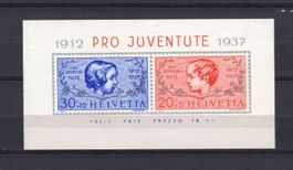 Timbres Suisse , Bloc   Pro Juventus 1937  Neuf