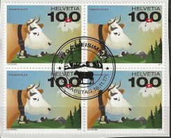 B1658 - Vache suisse bloc4 1er jour sur fragment