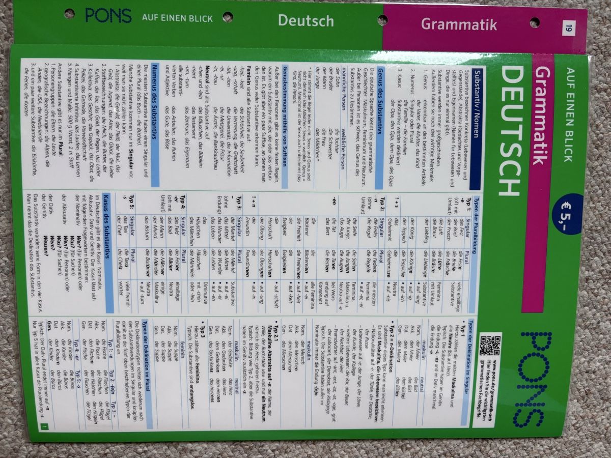 Bücher: PONS Deutsch Grammatik Auf einen Blick 19 – Neu (gemäss Beschreibung) aus Zumikon von SaBaRo