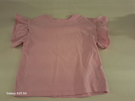 T-shirt rose clair à volants, fille taille 110/116