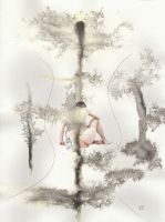 Zeichnung: Old man in the jungle