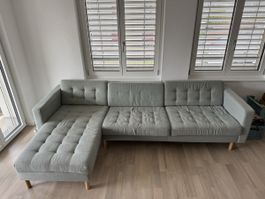 IKEA LANDSKRONA 3er Sofa mit Récamiere hellgrün