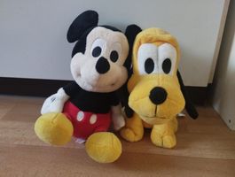Mickey Mouse und Pluto Kuscheltiere, super Zustand!
