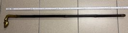 Alter Spazierstock / Gehstock – Holz & Messing