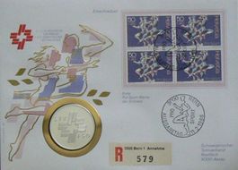Numisbrief Schweizer Turnverband Feinsilbermünze 999.9