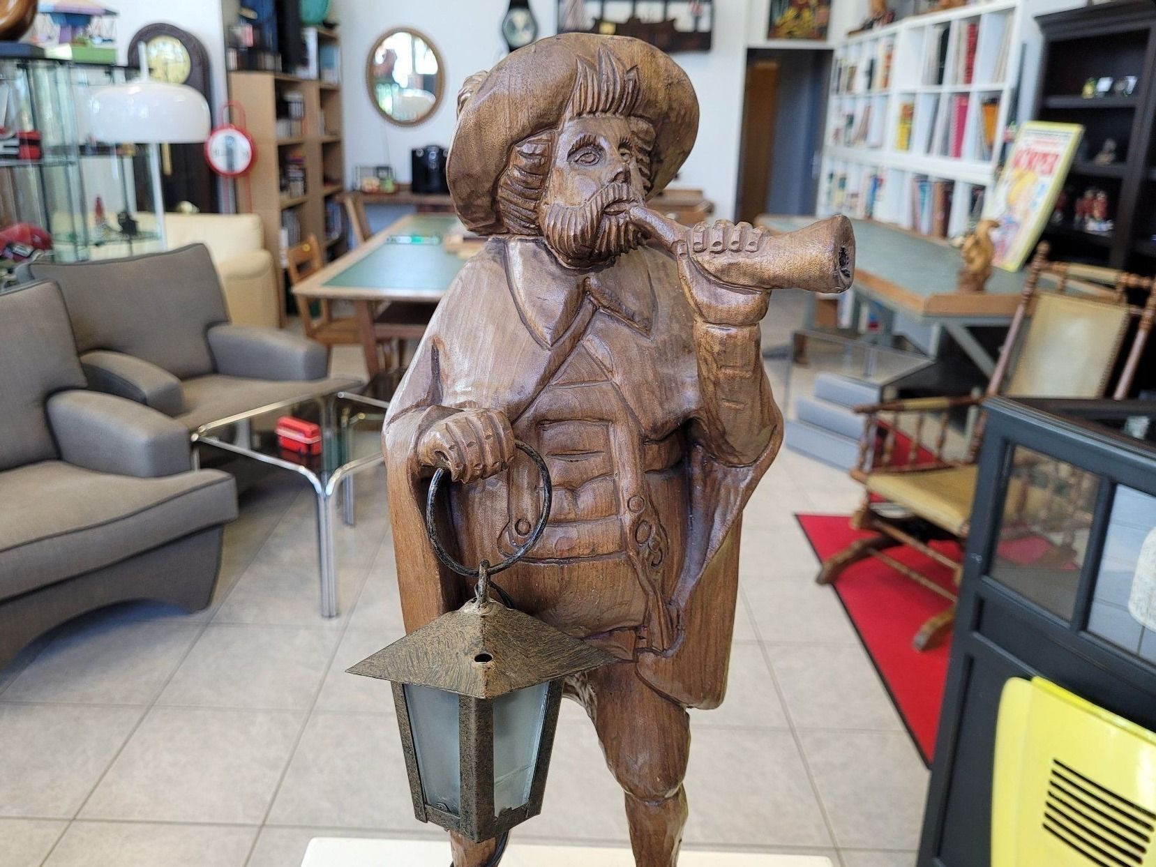 Lampade: Germany Lamp, Nachtwächter Holzfigur geschnitzt mit Lampe – Usato da Nottwil venduto da Wondewa-Shop 2