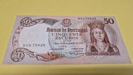 50 Escudos Portugal Banknote 1964, Selten! Top