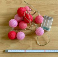 Pinke Lichterkette, Kugeln, Batteriebetrieb
