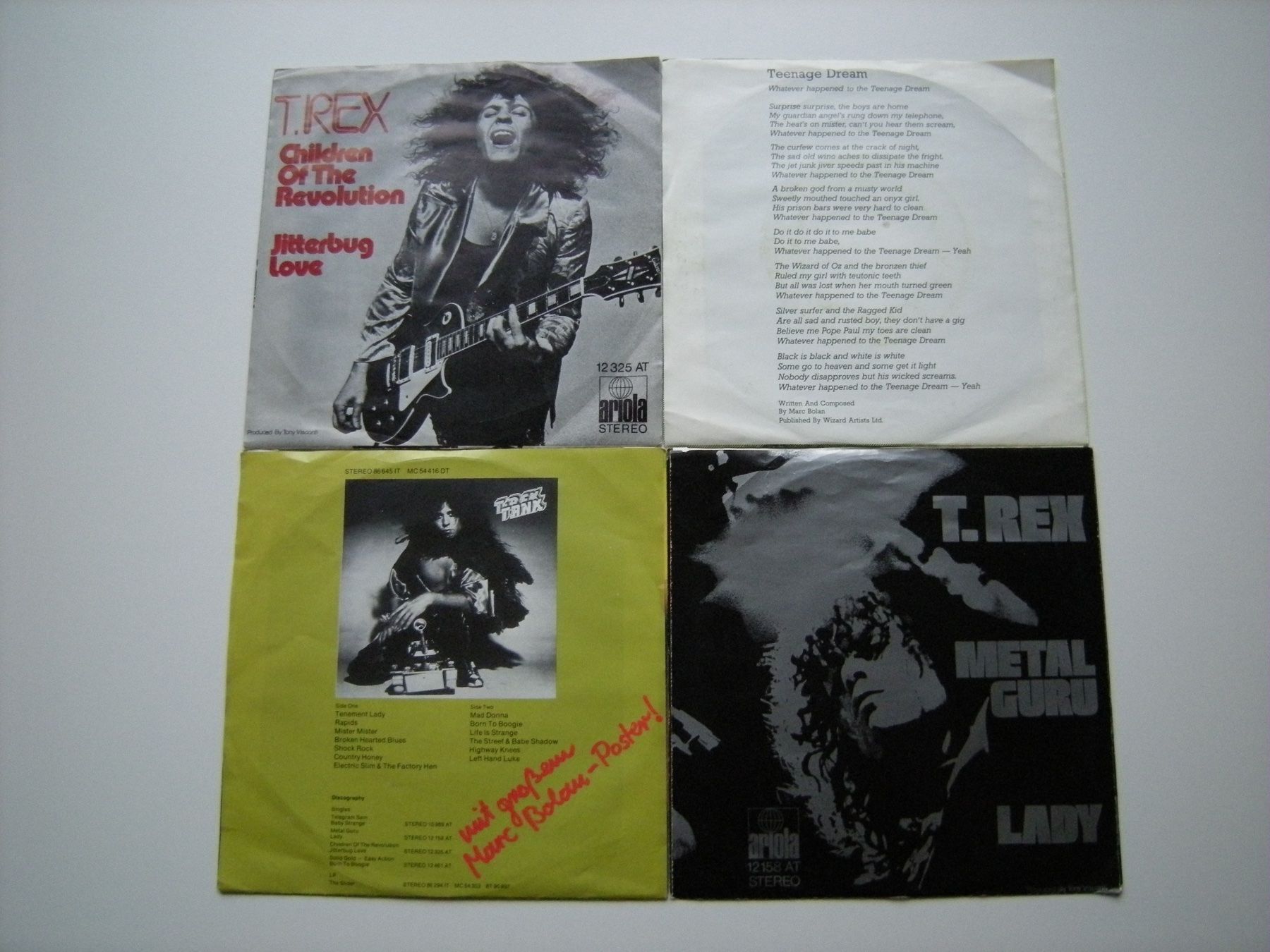 Schallplatten: MARC BOLAN +T.REX - 4 Singles – Gebraucht aus Basel von Ceebee62 1