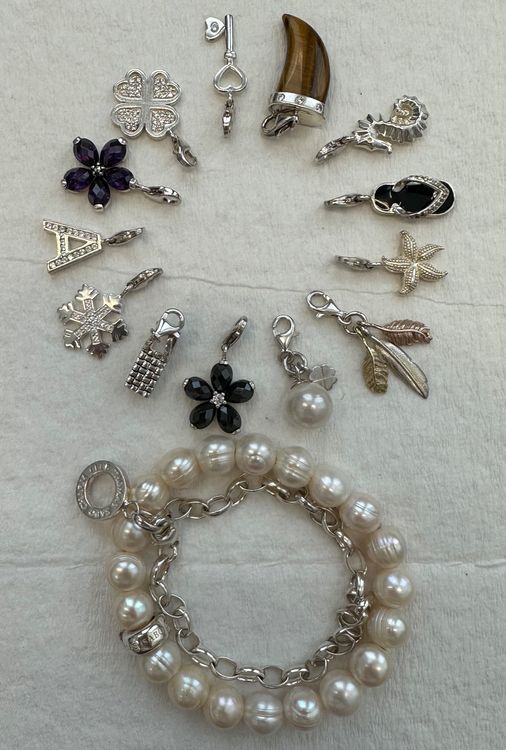 Amuefer Couples Charm 925 Sterling Silber - Herz Anhänger Für Armband Hochzeit Jahrestag