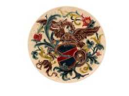 Plat heraldique dragon faience Josef Steidl Znaim. 32cm