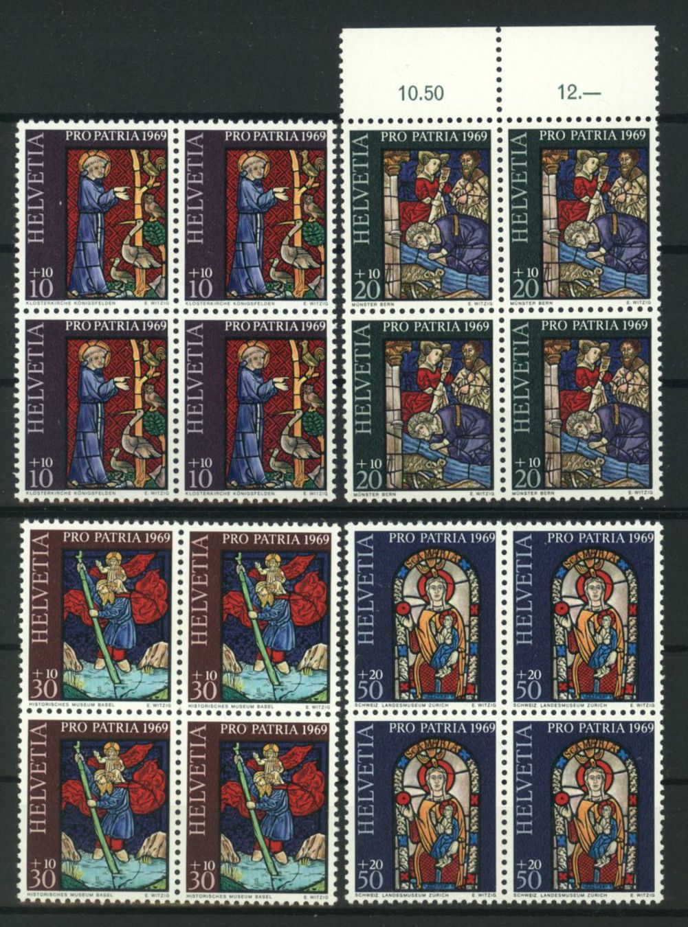 Tutti i francobolli: 1969, Pro Patria, Viererblöcke ** – Usato da Willisau venduto da Vollstempel