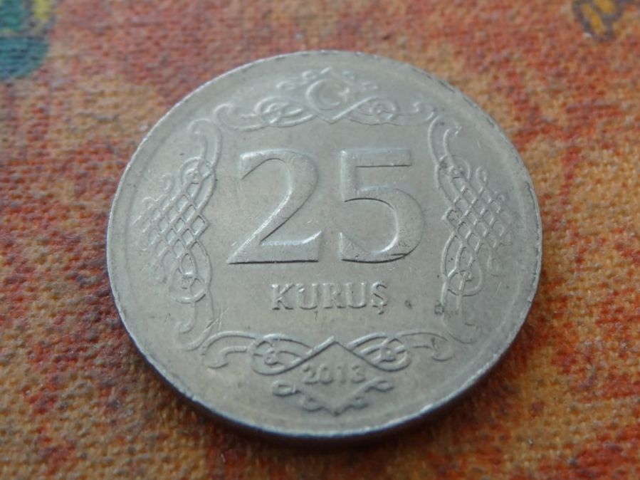 Tutti le monete: TURQUIE  25 Kurus  2013  (P) – Usato da Romanel-sur-Lausanne venduto da Swift13