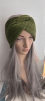 Warmes Stirnband in Olivgrün, doppelt gestrickt, neu