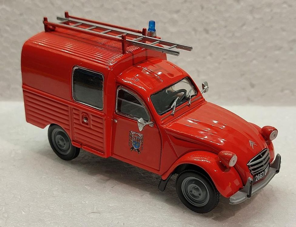 Miniature Citroën 2cv AZU 1962 Sapeurs-Pompiers De Feurs - Échelle 1/43, Solido, Occasion