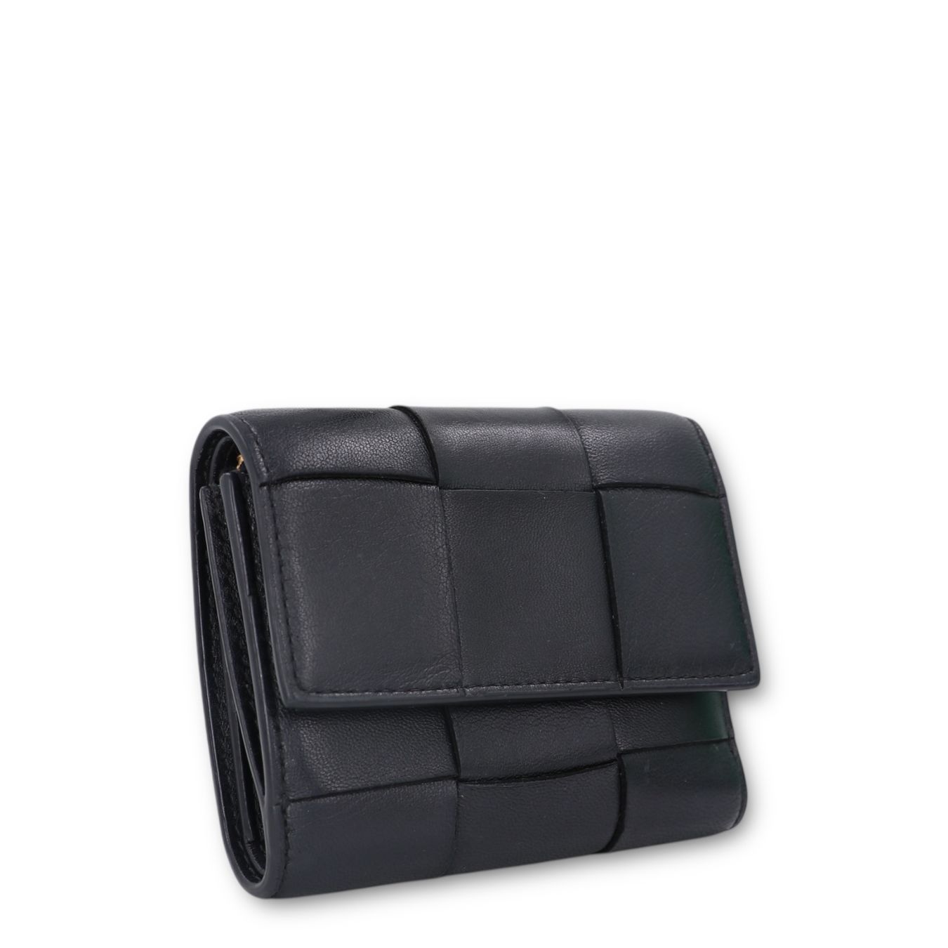 Bottega Veneta Portafogli: Bottega Veneta Cassette Tri-Fold Schwarz – Usato da Binningen venduto da Designerlabels 2