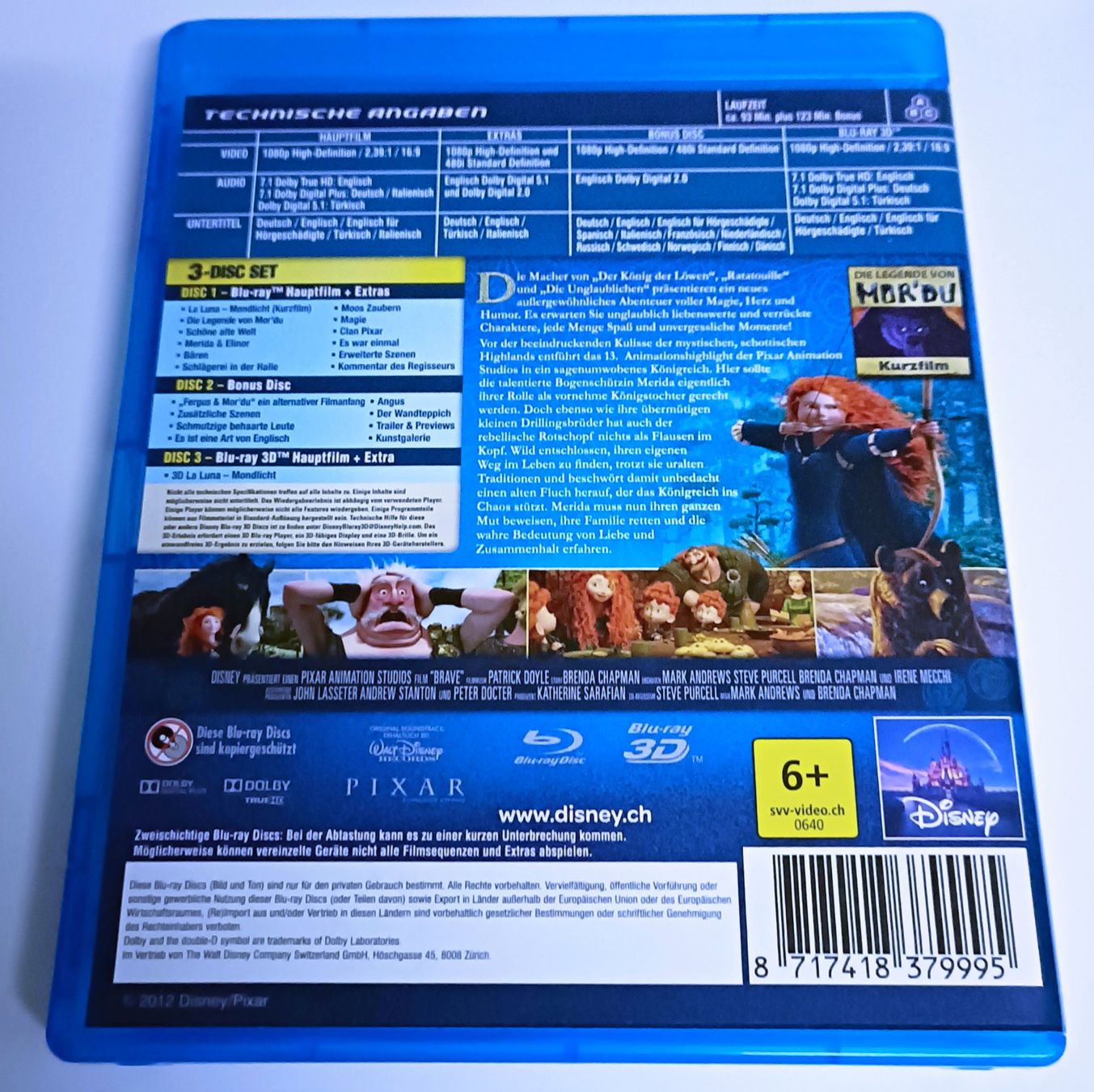 Tutti i DVDs: Merida 3D, 2D und Bonus Disc BluRay – Nuovo e nell'imballaggio originale da Köniz venduto da Movieportal007 1