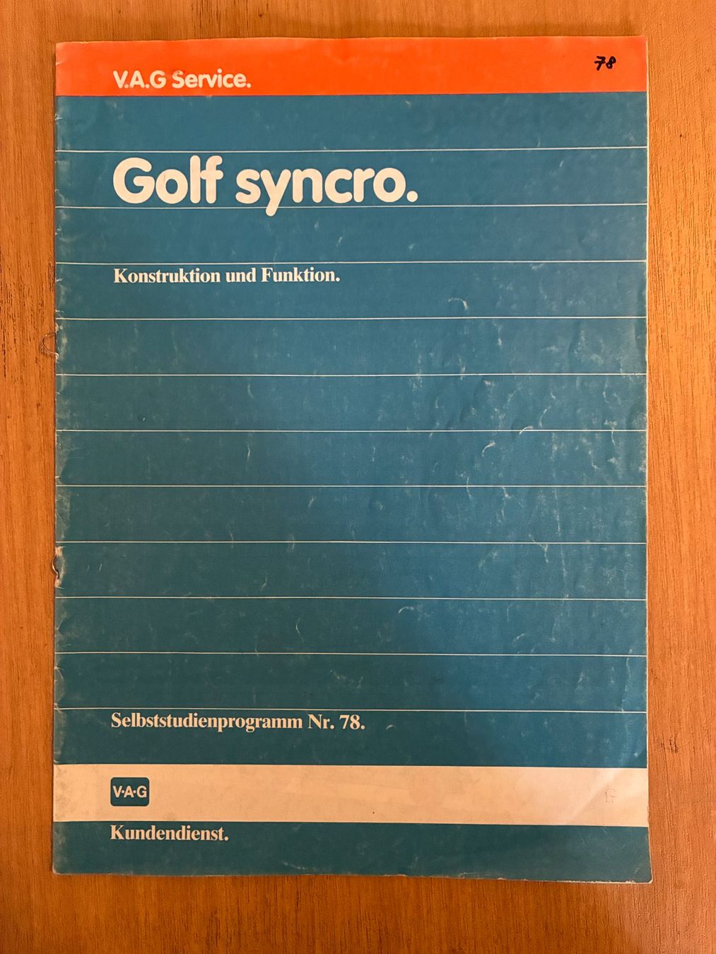 Dokumente: V.A.G. Golf Syncro Technik Broschuere – Gebraucht aus Thun von Passuese