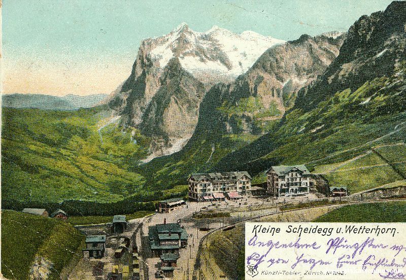Cartoline postali: Kleine Scheidegg - Bahn Bahnhof + 1907 – Usato da Emmenbrücke venduto da teestube