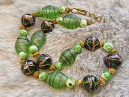 Luxuriöse Murano Glas Halskette, Collier, 60er Jahre