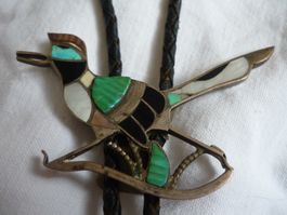 USA Bolo Tie American Native ca 70er Jahre Türkis Silber
