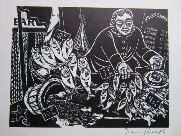 Gravures sur bois: Irene Kuraltle HOLZSCHNITT HANDSIGNIERT PLAKAT – D'occasion à Gersau par grafik-kunst