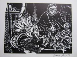 Irene Kuraltle HOLZSCHNITT HANDSIGNIERT PLAKAT