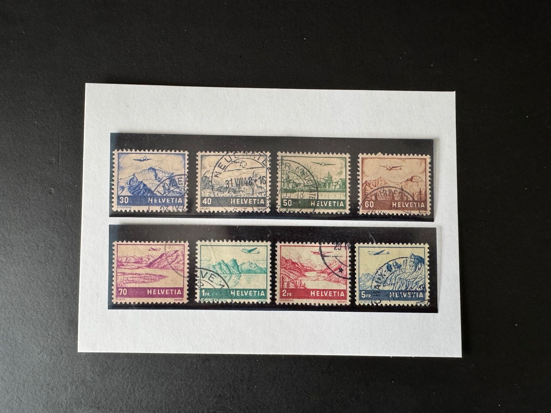Tutti i francobolli: Satz Briefmarken Flugzeuge über Landschaft – Usato da Thun venduto da abunadh