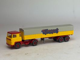VE1- Wiking Scania 110  Pritschen Satteklzug gelb