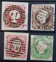 Portugal Kat. 11, 12, 14 & 15 gest. 1858/62 Kat. 158 Euro