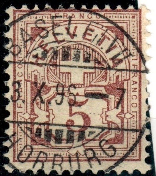 Tutti i francobolli: CH - Ziffermuster - SBK Nr. 60B - Basel Horburg – Usato da Rombach venduto da VENTIS-Auktionen 1