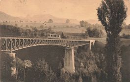 Montreux (VD) Viadukt elektrischen Linie Vevey Châtel St zug