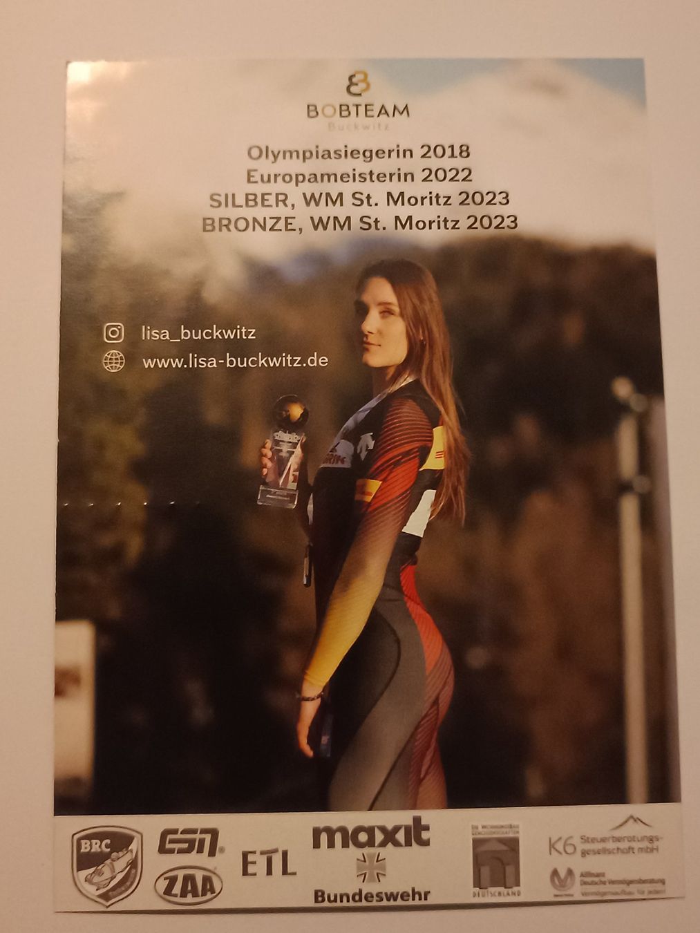 Autogramme: Lisa Buckwitz - Olympia Gold - Bob - handsigniert – Gebraucht aus Menziken von Artographs 1