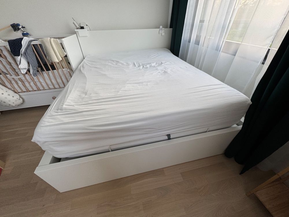 IKEA MALM Bettgestell mit Aufbewahrung, weiss, 160x200 cm (Gebraucht) in  Cham fr CHF 251  nur Abholung auf Ricardo kaufen
