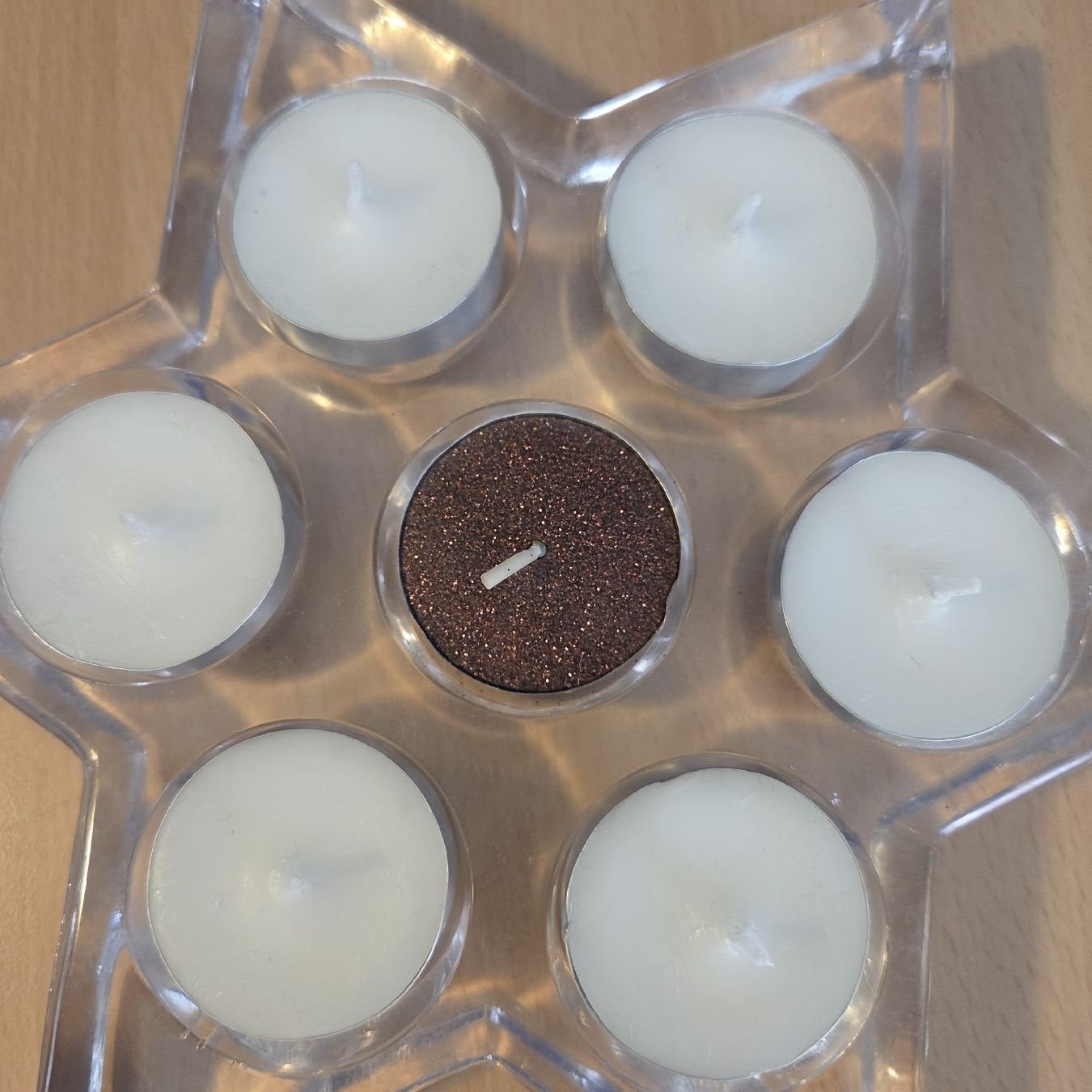 Candele: Teelichthalter Stern Glas mit 7 Teelichtern ca. 20cm – Nuovo (secondo la descrizione) da Kriens venduto da gra_fhn7 5