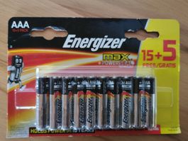 20 Energizer AAA-Batterien