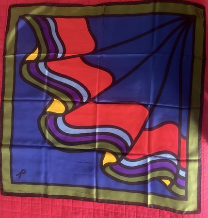 Foulard Roberta di Camerino seta motivo geometrico