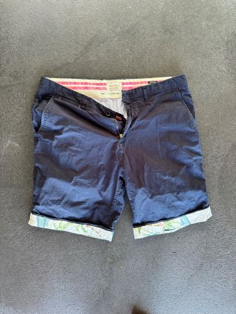 Scotch & Soda Herren Shorts Gr. 33 – Navy mit Palmen-Saum