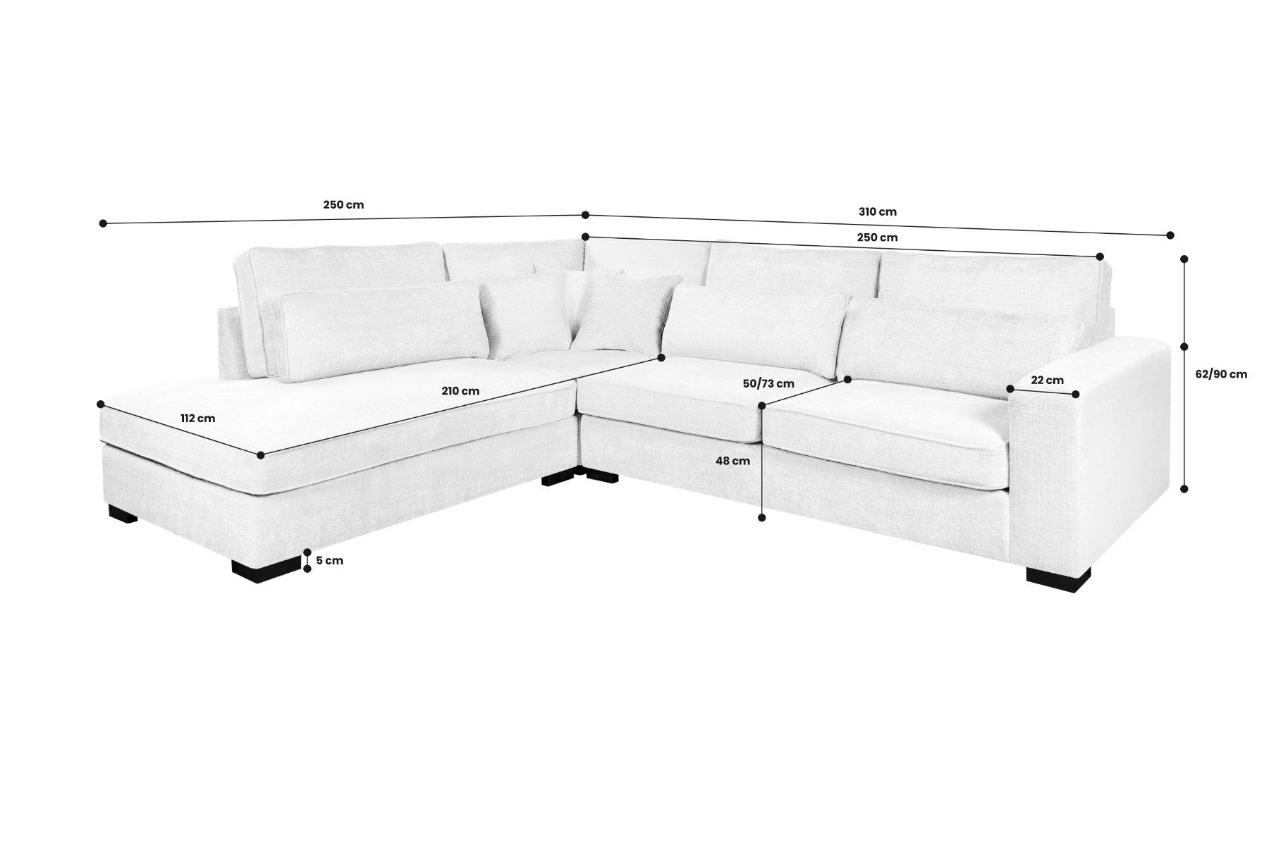Divani: DESIGN ECKSOFA WEBSTOFF GRAU INKL NIERENKISSEN -50% – Nuovo e nell'imballaggio originale da Recherswil venduto da Moebel_Outlet 8