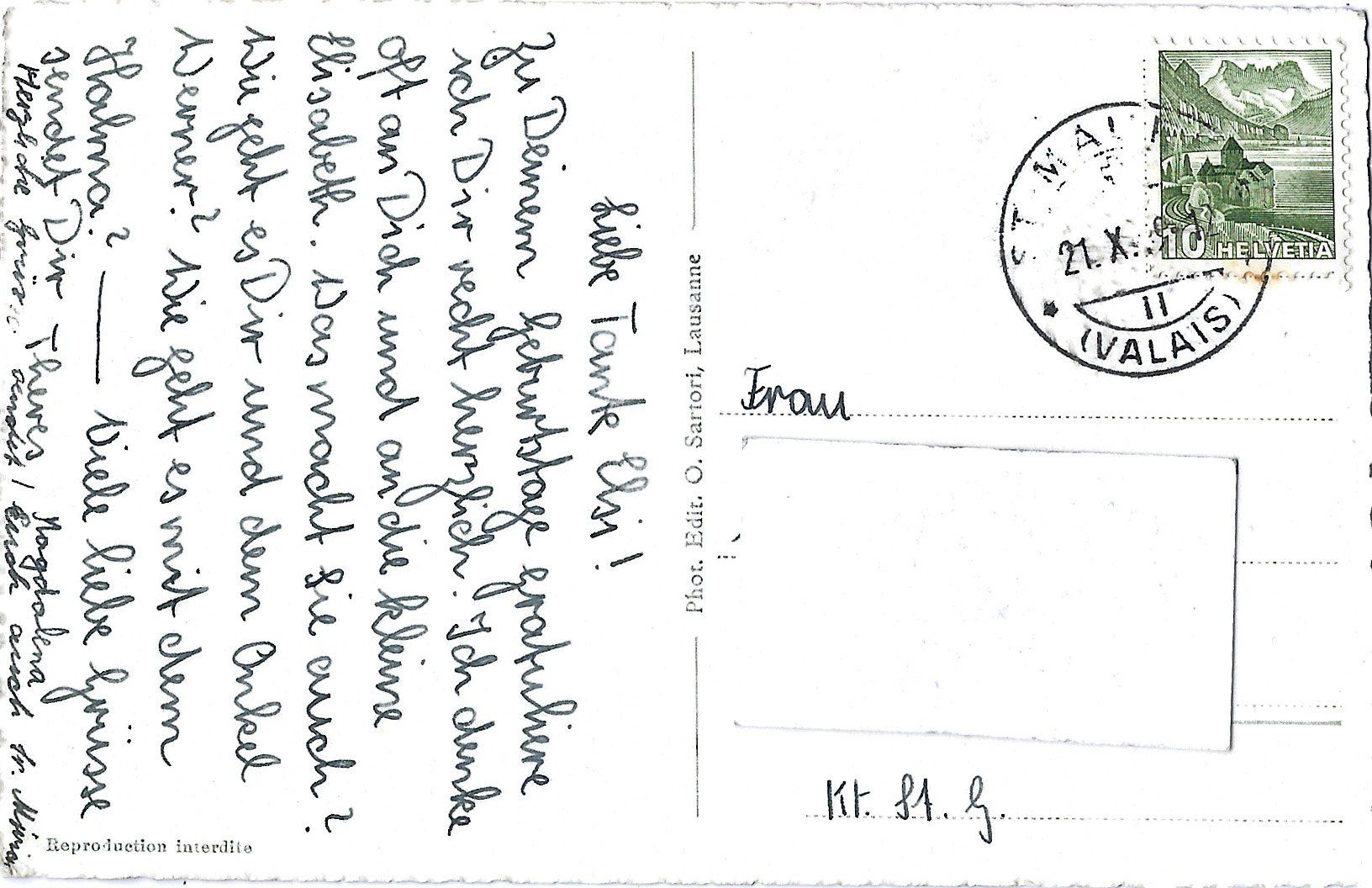 Cartoline postali: 1229  St. Maurice – Usato da Bütschwil venduto da Jackson1A 1
