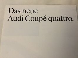 Audi Coupé quattro Verkaufsprospekt 8 Seiten September 1984