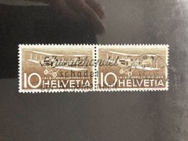 Schweiz 1944 Flugpost 10 Paar Vollstempel AARAU  1 27.IX.