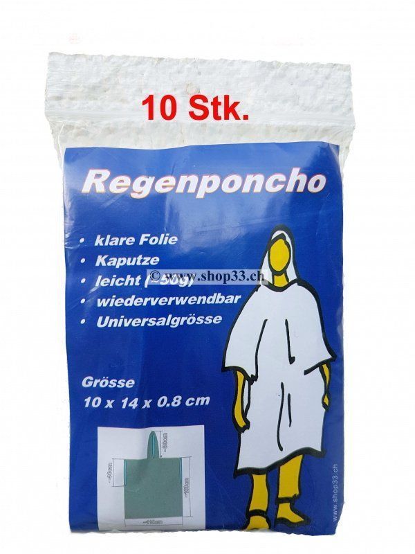 Cappotti: Regenponcho, Einweg 10er Pack – Nuovo e nell'imballaggio originale da Hölstein venduto da Shop33