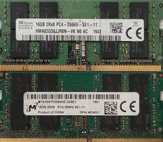 2x Laptop Ram, 1×SK hynix&1×Micron 16GB DDR4 PC4-2666V