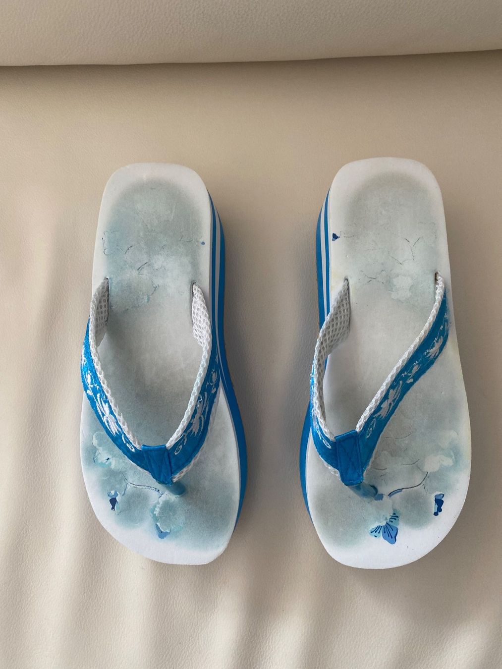 Scarpe da donna: SUMMERTIME - stylische Flip-Flops, blau/weiss, 39 – Usato da Winkel venduto da ferrari2022 3
